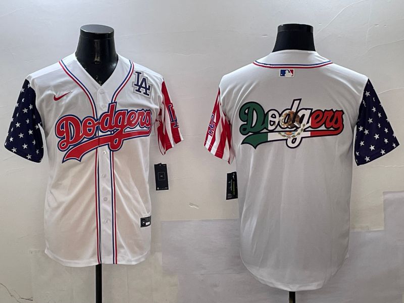 Men Los Angeles Dodgers Blank White a generation of national flags Joint name 2025 Nike MLB Jersey style 10